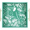 Gifi Plateau avec motif tropicaux découpe et fond en verre| Vaisselle Et Accessoires De Table