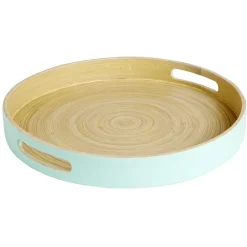 Gifi Plateau bambou contour coloré 35x35xH5cm| Vaisselle Et Accessoires De Table