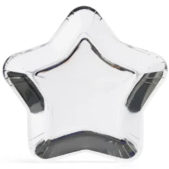Gifi Plateau carton étoile argenté Ø24,5cm x6| Vaisselle Et Accessoires De Table