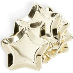 Gifi Plateau carton étoile doré Ø24,5cm x6| Vaisselle Et Accessoires De Table
