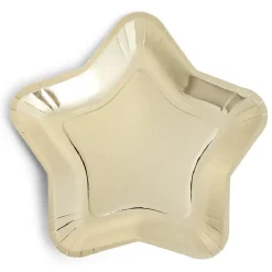 Gifi Plateau carton étoile doré Ø24,5cm x6| Vaisselle Et Accessoires De Table