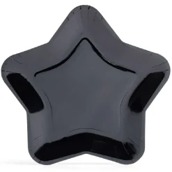 Gifi Plateau carton étoile noir Ø24,5cm x6| Vaisselle Et Accessoires De Table