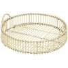 Gifi Plateau déco rond en bambou et métal| Vaisselle Et Accessoires De Table