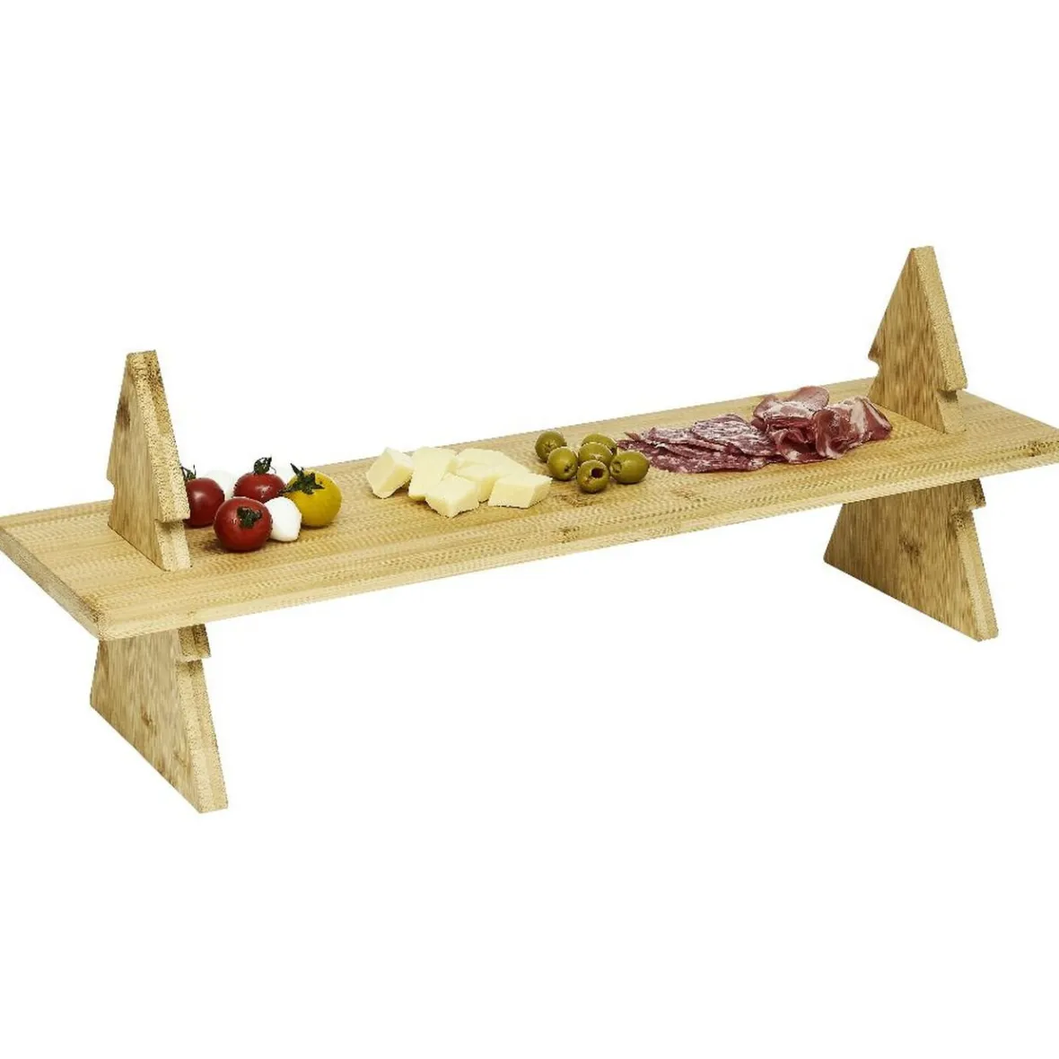 Gifi Plateau de présentation en bambou design sapin L60cm| Vaisselle Et Accessoires De Table