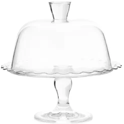 Gifi Plateau de présentation sur pied avec cloche Ø26cm verre transparent| Vaisselle Et Accessoires De Table