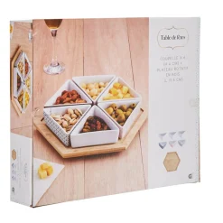 Gifi Plateau de service avec 6 coupelles triangles| Vaisselle Et Accessoires De Table