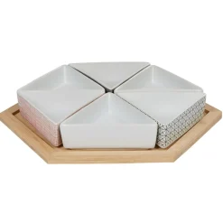 Gifi Plateau de service avec 6 coupelles triangles| Vaisselle Et Accessoires De Table