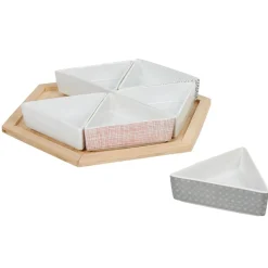 Gifi Plateau de service avec 6 coupelles triangles| Vaisselle Et Accessoires De Table