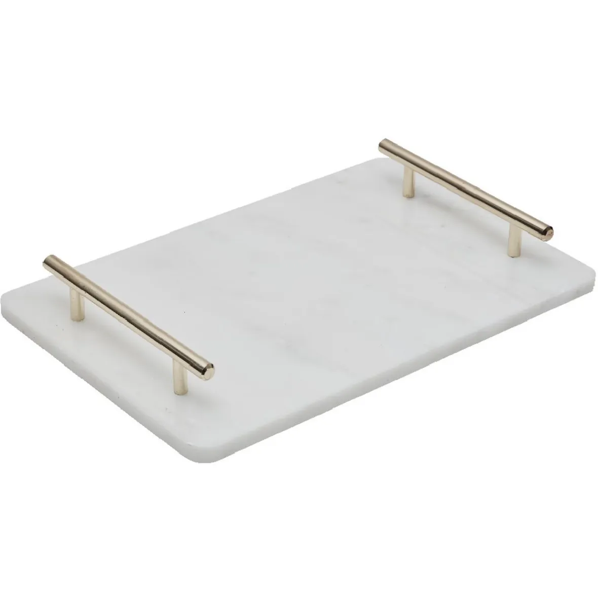Vaisselle Et Accessoires De Table<Gifi Plateau de service en marbre blanc avec anses doré
