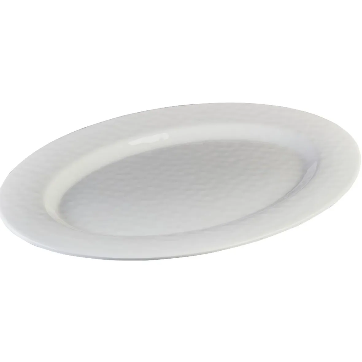 Gifi Plateau de service ovale martelé blanc| Vaisselle Et Accessoires De Table