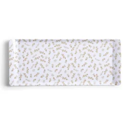 Vaisselle Et Accessoires De Table<Gifi Plateau de service rectangulaire mélaminé blanc motif feuillage doré 18x37,5cm