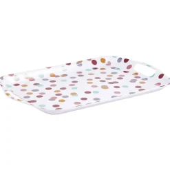 Gifi Plateau en plastique décor pois multicolore| Vaisselle Et Accessoires De Table