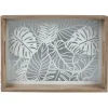 Gifi Plateau en verre et bois| Vaisselle Et Accessoires De Table