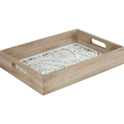 Gifi Plateau en verre et bois| Vaisselle Et Accessoires De Table
