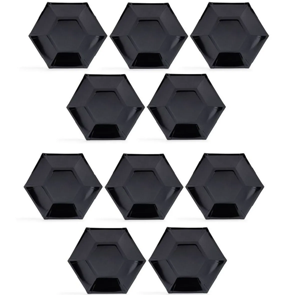 Gifi Plateau hexagonal carton noir Ø26cm x10| Vaisselle Et Accessoires De Table