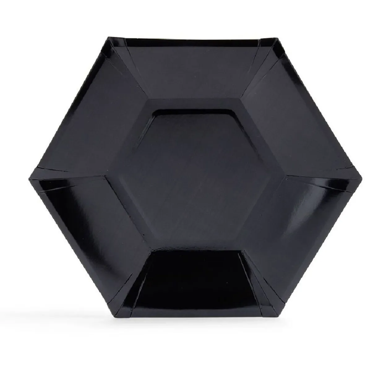 Gifi Plateau hexagonal carton noir Ø26cm x10| Vaisselle Et Accessoires De Table