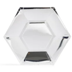 Gifi Plateau hexagonal carton argenté métallisé Ø26cm x10| Vaisselle Et Accessoires De Table