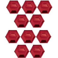 Gifi Plateau hexagonal carton rouge métallisé Ø26cm x10| Vaisselle Et Accessoires De Table