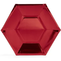 Gifi Plateau hexagonal carton rouge métallisé Ø26cm x10| Vaisselle Et Accessoires De Table