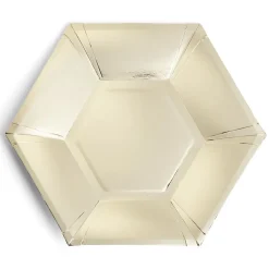 Gifi Plateau hexagonal carton doré métallisé Ø26cm x10| Vaisselle Et Accessoires De Table