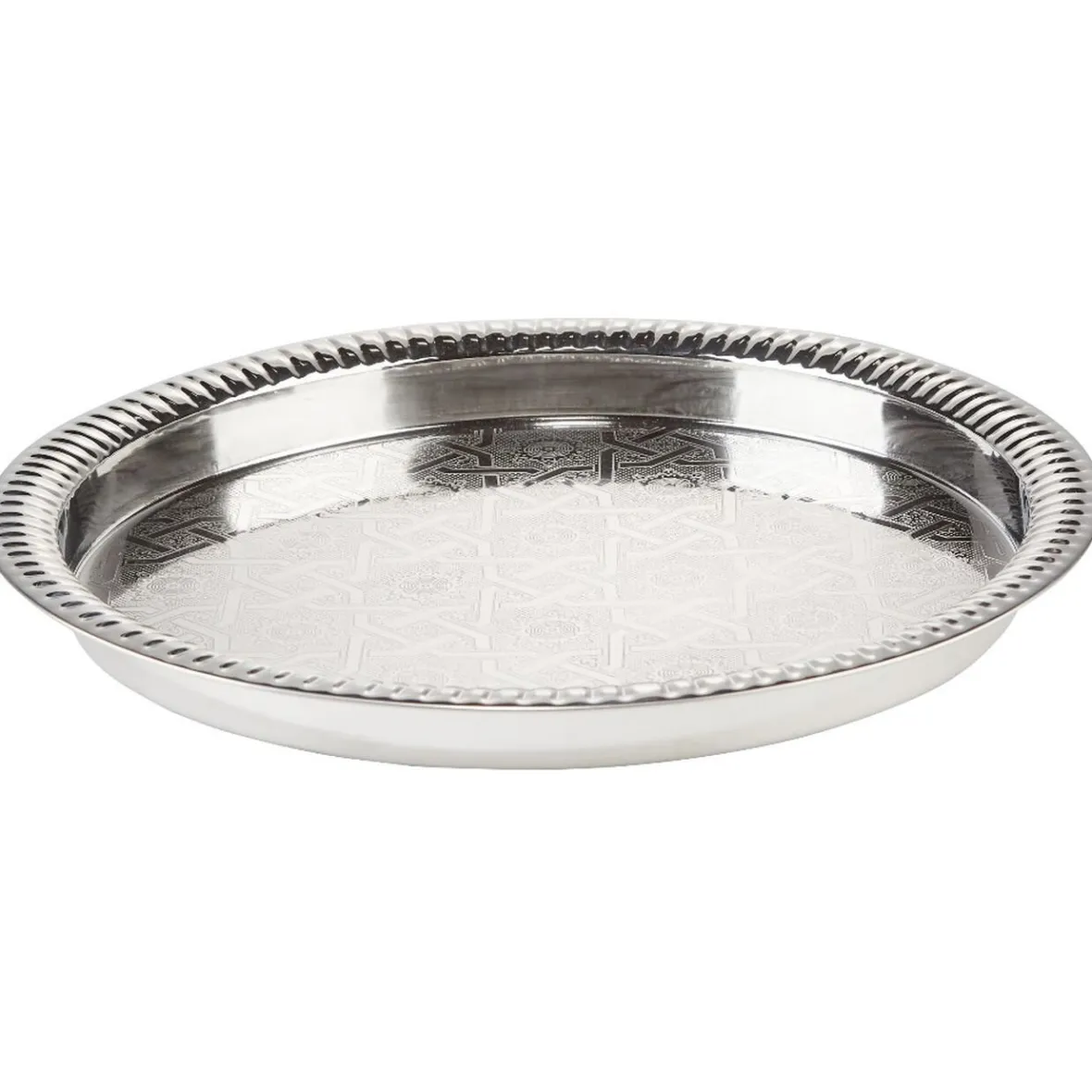Gifi Plateau marocain argenté inox| Vaisselle Et Accessoires De Table