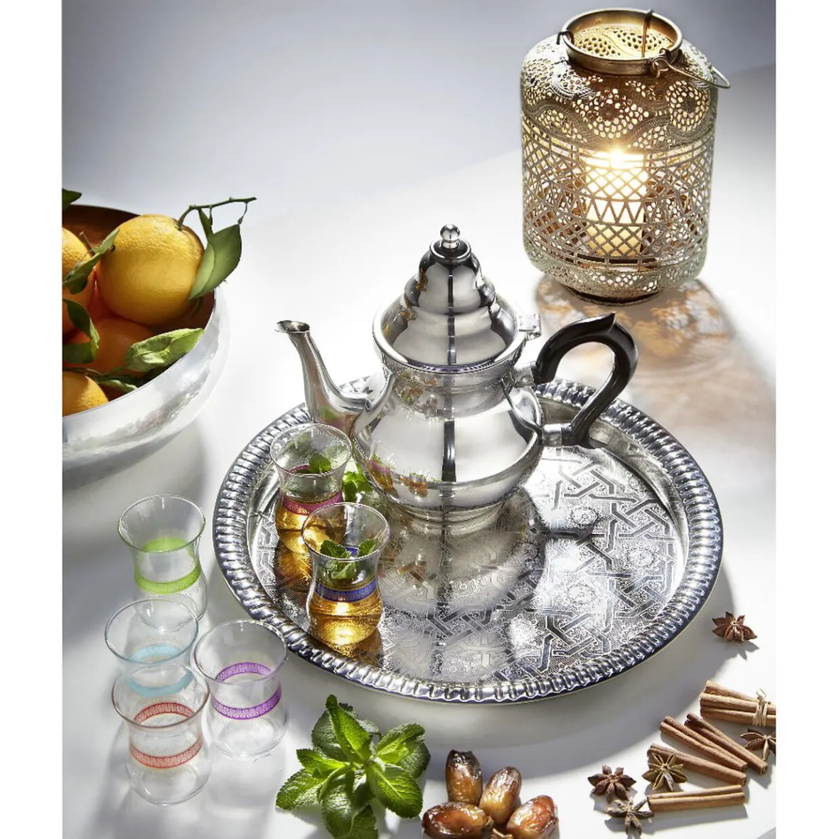 Gifi Plateau marocain argenté inox| Vaisselle Et Accessoires De Table