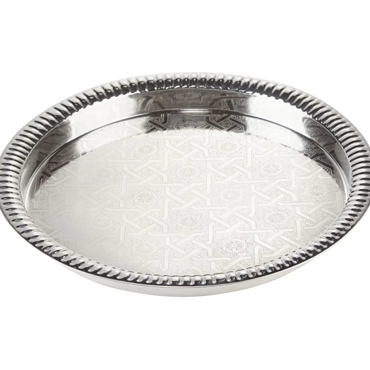 Gifi Plateau marocain argenté inox| Vaisselle Et Accessoires De Table
