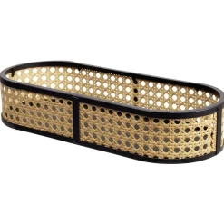 Gifi Plateau ovale cannage rotin naturel noir| Vaisselle Et Accessoires De Table