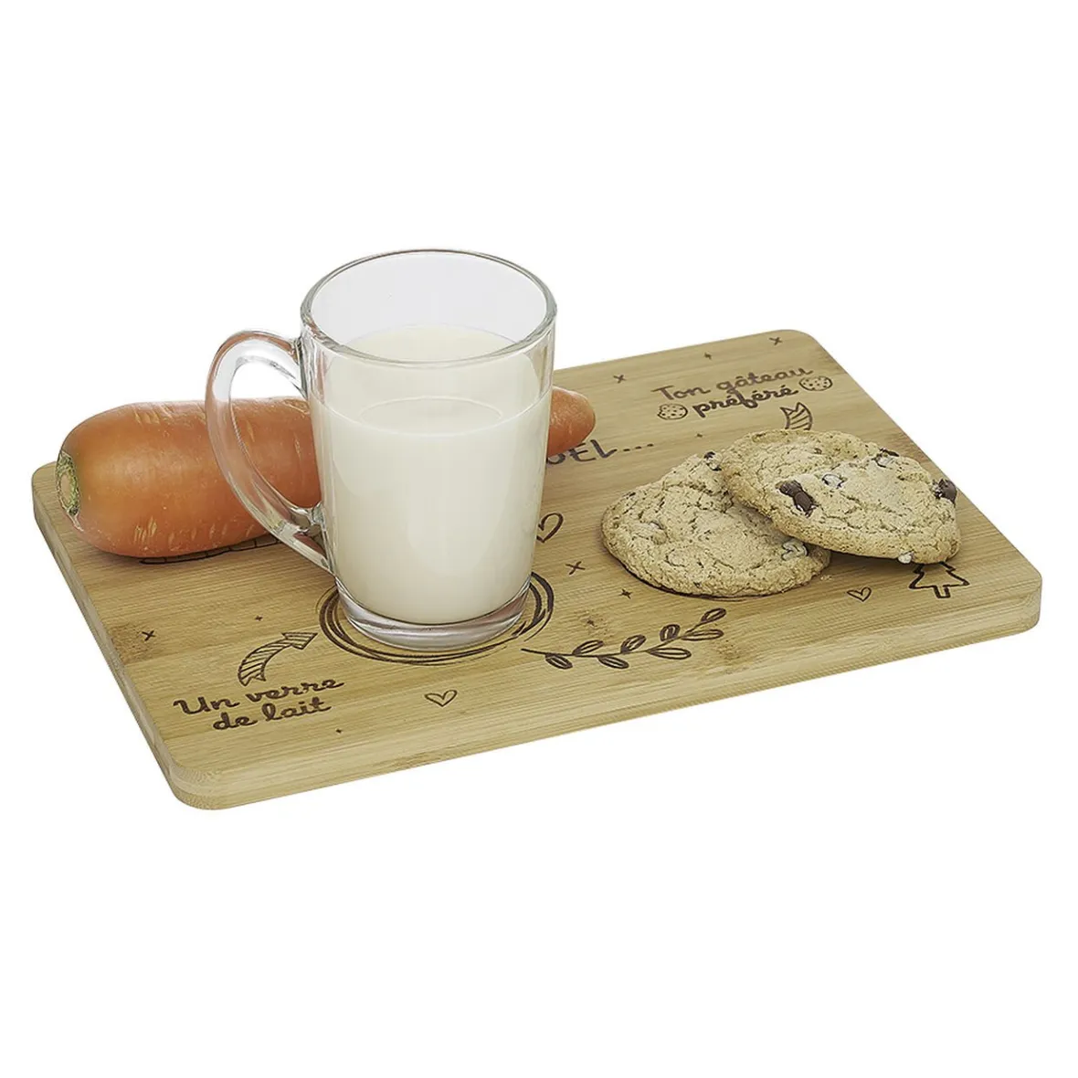 Gifi Plateau Père Noël en bambou| Vaisselle Et Accessoires De Table