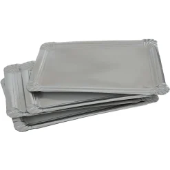 Gifi Plateau rectangulaire argenté en carton x5| Vaisselle Et Accessoires De Table