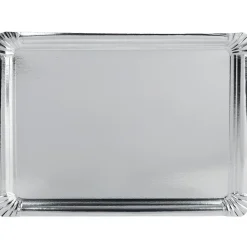 Gifi Plateau rectangulaire argenté en carton x3| Vaisselle Et Accessoires De Table