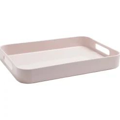 Gifi Plateau rectangulaire avec poignées uni rose| Vaisselle Et Accessoires De Table