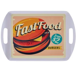 Vaisselle Et Accessoires De Table<Gifi Plateau rectangulaire blanc style fast food motif hamburger