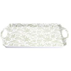 Vaisselle Et Accessoires De Table<Gifi Plateau rectangulaire blanc motif feuillage vert sauge 34x50,5cm