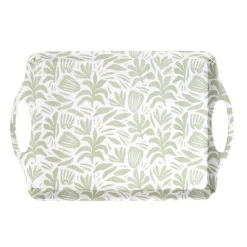 Vaisselle Et Accessoires De Table<Gifi Plateau rectangulaire blanc motif feuillage vert sauge 34x50,5cm