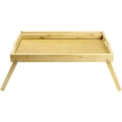 Vaisselle Et Accessoires De Table<Gifi Plateau rectangulaire en bambou pieds rétractables 50x30xH24,5cm