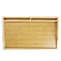 Vaisselle Et Accessoires De Table<Gifi Plateau rectangulaire en bambou pieds rétractables 50x30xH24,5cm