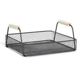 Gifi Plateau rectangulaire maille métal noir| Vaisselle Et Accessoires De Table