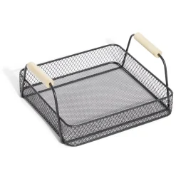 Gifi Plateau rectangulaire maille métal noir| Vaisselle Et Accessoires De Table