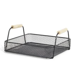 Gifi Plateau rectangulaire maille métal noir| Vaisselle Et Accessoires De Table