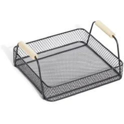 Gifi Plateau rectangulaire maille métal noir| Vaisselle Et Accessoires De Table