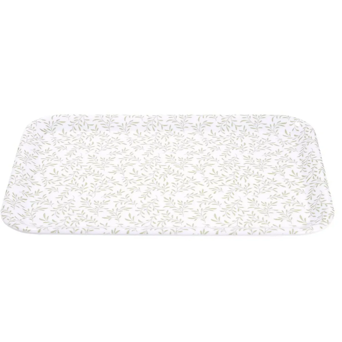 Vaisselle Et Accessoires De Table<Gifi Plateau rectangulaire motif feuillage blanc et vert 27x38cm