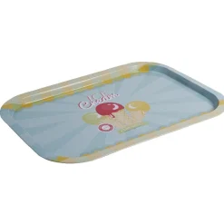 Gifi Plateau rectangulaire métal décor glace multicolore| Vaisselle Et Accessoires De Table