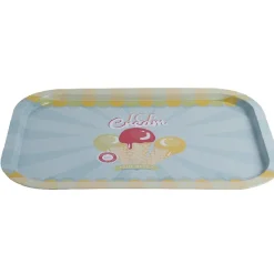 Gifi Plateau rectangulaire métal décor glace multicolore| Vaisselle Et Accessoires De Table