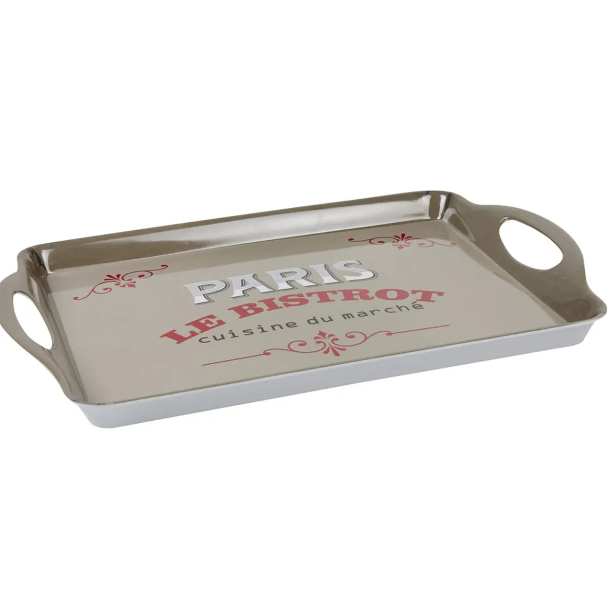 Gifi Plateau rectangulaire Paris le bistrot avec poignées| Vaisselle Et Accessoires De Table