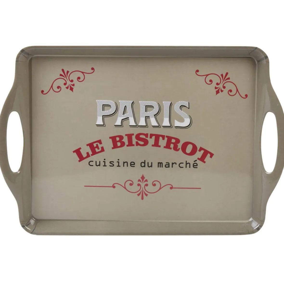 Gifi Plateau rectangulaire Paris le bistrot avec poignées| Vaisselle Et Accessoires De Table