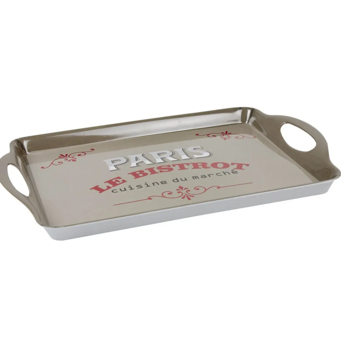 Gifi Plateau rectangulaire Paris le bistrot avec poignées| Vaisselle Et Accessoires De Table