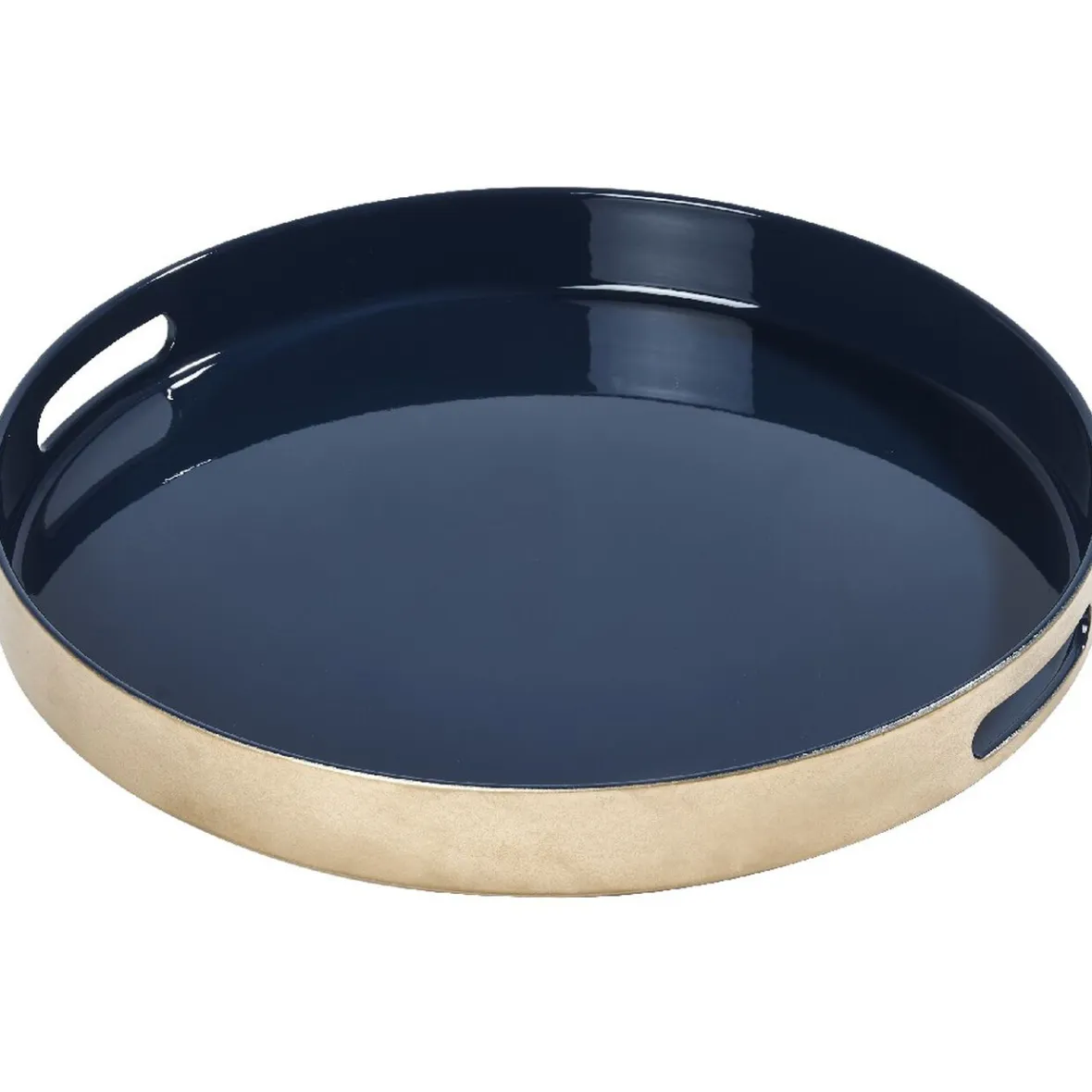 Gifi Plateau rond bleu nuit et doré| Vaisselle Et Accessoires De Table