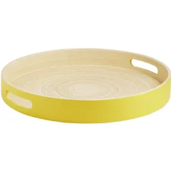 Gifi Plateau rond en bambou coloré Ø35 cm| Vaisselle Et Accessoires De Table