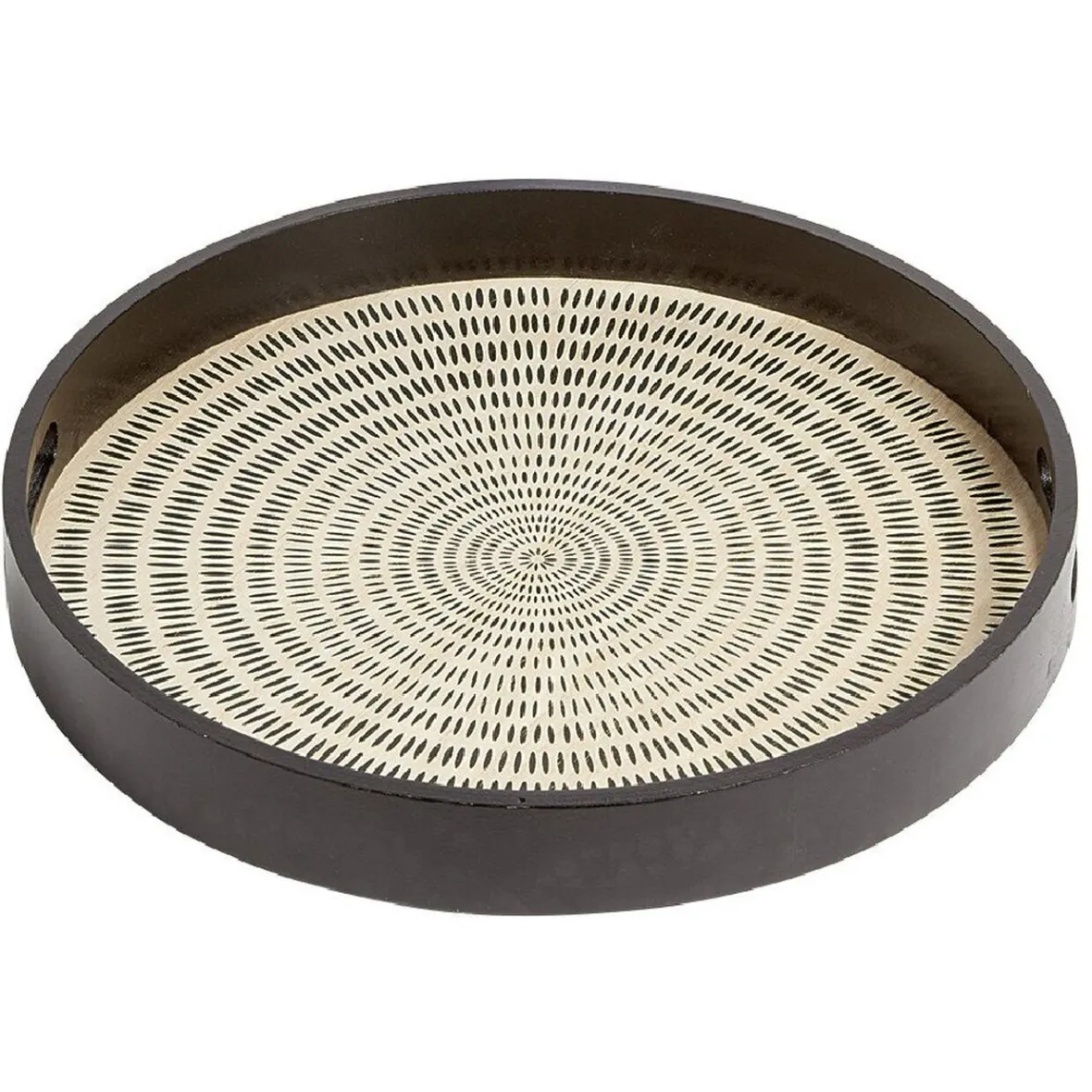 Gifi Plateau rond en mdf design noir naturel Ø38 cm| Vaisselle Et Accessoires De Table